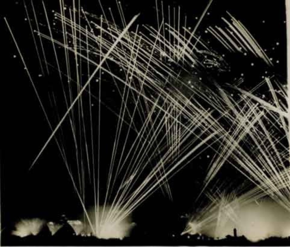 Allied Anti-Aircraft Fire Streaking through the Night during a German Air Attack, Greece