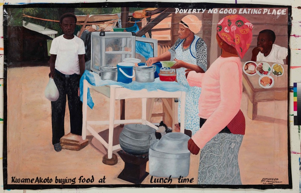 Kwame Akoto buying food at lunch time