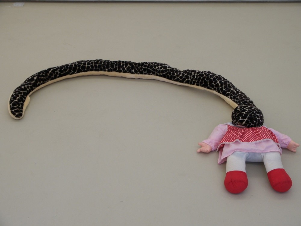 big snake with wetty girl