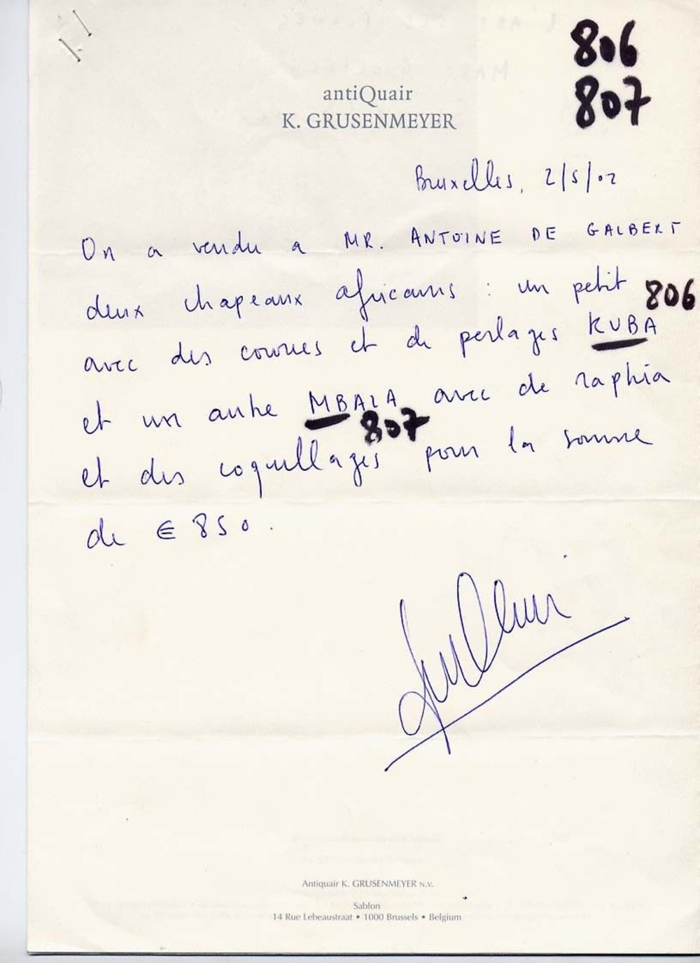 Chapeau " Laket "
Kuba -
Région du Kasa?
République Démocratique du Congo
afrique centrale